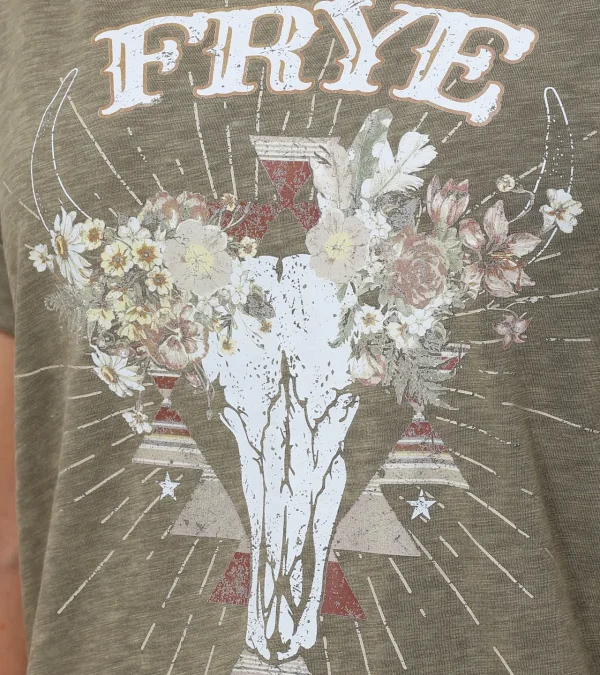 Frye Rolled Cuff Graphic Tee Cheap