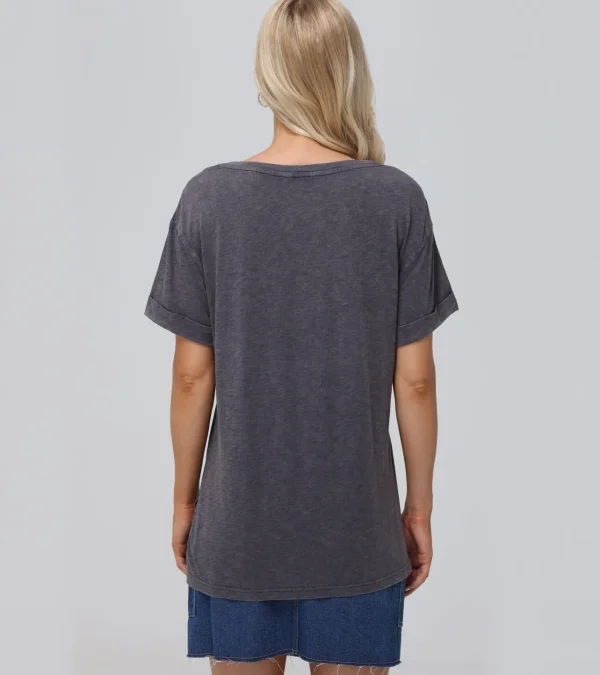 Frye Rolled Cuff Graphic Tee Cheap