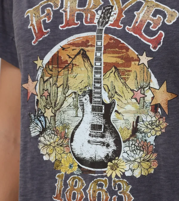 Frye Rolled Cuff Graphic Tee Cheap