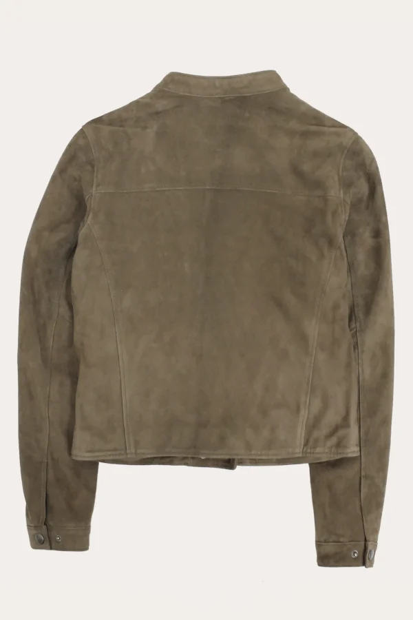 Frye Versatile Biker-racer Leather Jacket Taupe Flash Sale