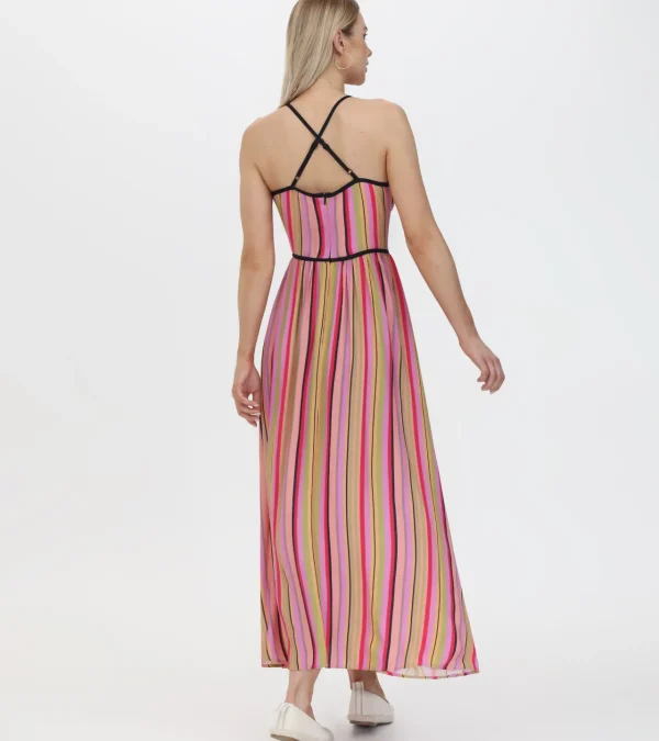 Frye Vibrant Maxi Dress Multi Stripe Combo Flash Sale