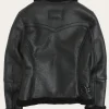 Frye Women's Leather Jacket With Sherling Collar And Cuffs Black Shop